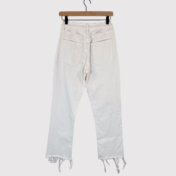 AGOLDE Womens Jeans White Riley High Rise Straight Crop Denim Button Fly Size 27 - Picture 3 of 14